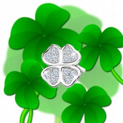 Kolczyki srebrne 925 koniczynki cyrkonia sztyfty