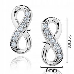 Kolczyki srebrne 925 rodowane nieskończoność kolczyki wyrkętki sztyfty