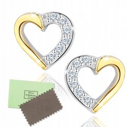 Kolczyki srebrne pozłacane serca srebro 925