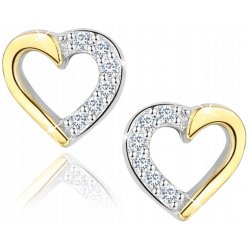 Kolczyki srebrne pozłacane serca srebro 925