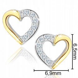 Kolczyki srebrne pozłacane serca srebro 925
