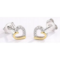 Kolczyki srebrne pozłacane serca srebro 925