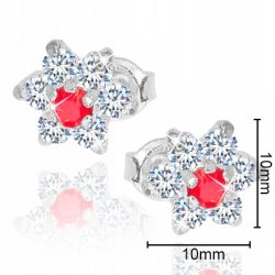 Kolczyki srebrne granat srebro 925 prezent