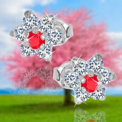 Kolczyki srebrne granat srebro 925 prezent