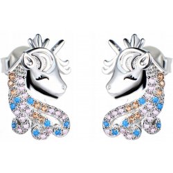 Kolczyki jednorożce srebrne dla dziewczynki 925
