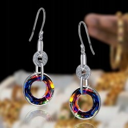 Kolczyki srebrne wiszące koła kolczyki srebro próba 925 rodowane