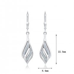 Kolczyki srebrne 925 wiszące rodowane dla kobiety