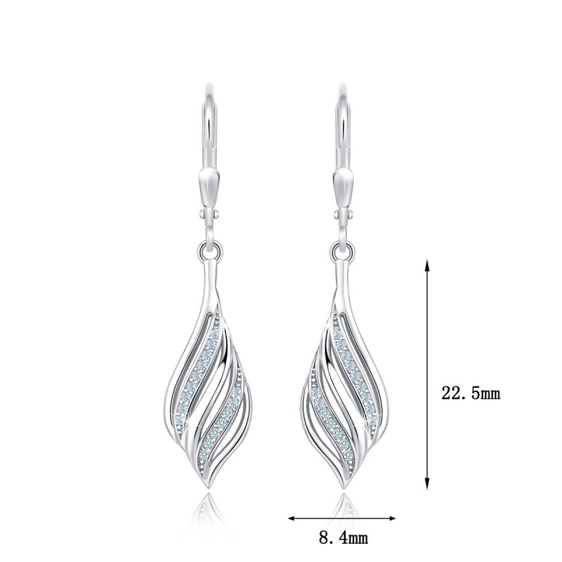 Kolczyki srebrne 925 wiszące rodowane dla kobiety