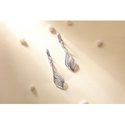 Kolczyki srebrne 925 wiszące rodowane dla kobiety