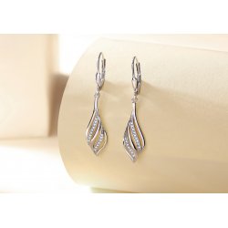 Kolczyki srebrne 925 wiszące rodowane dla kobiety