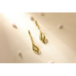 Kolczyki srebrne wiszące dla kobiety srebro pozłacane 925