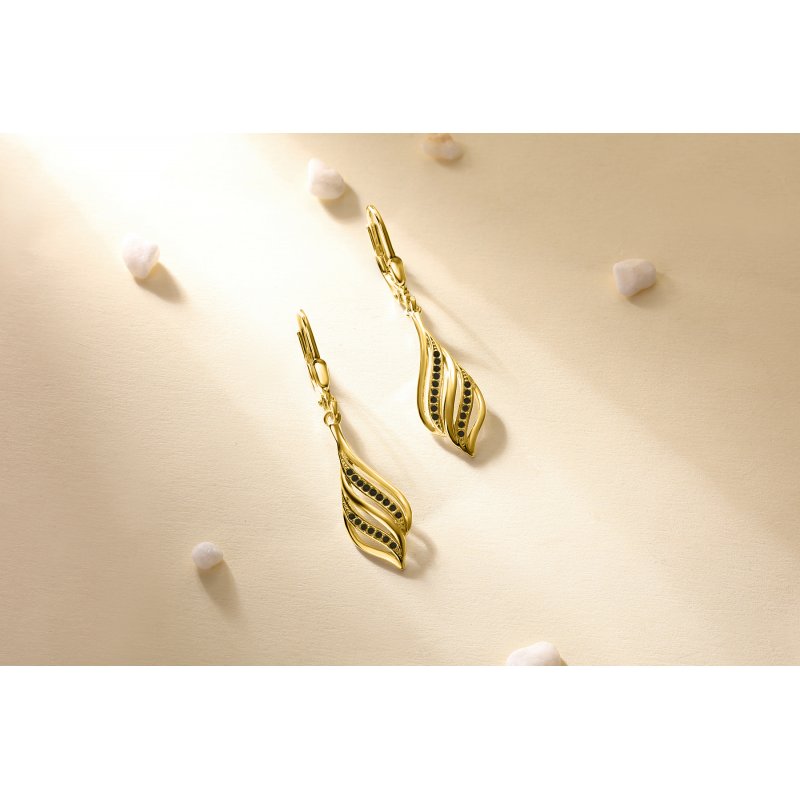 Kolczyki srebrne wiszące dla kobiety srebro pozłacane 925