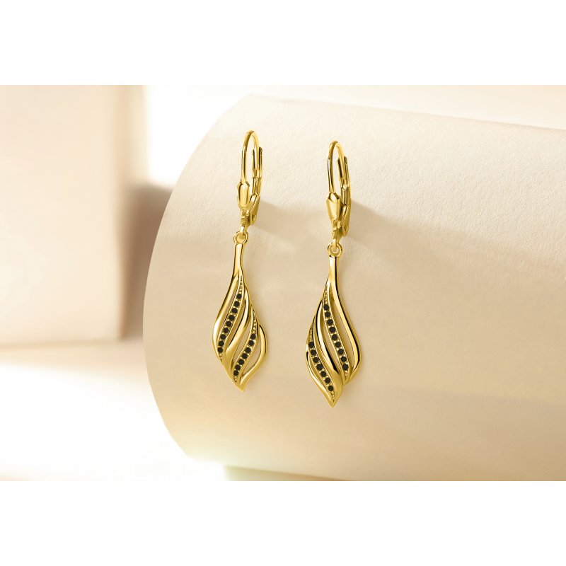 Kolczyki srebrne wiszące dla kobiety srebro pozłacane 925