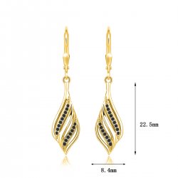 Kolczyki srebrne wiszące dla kobiety srebro pozłacane 925