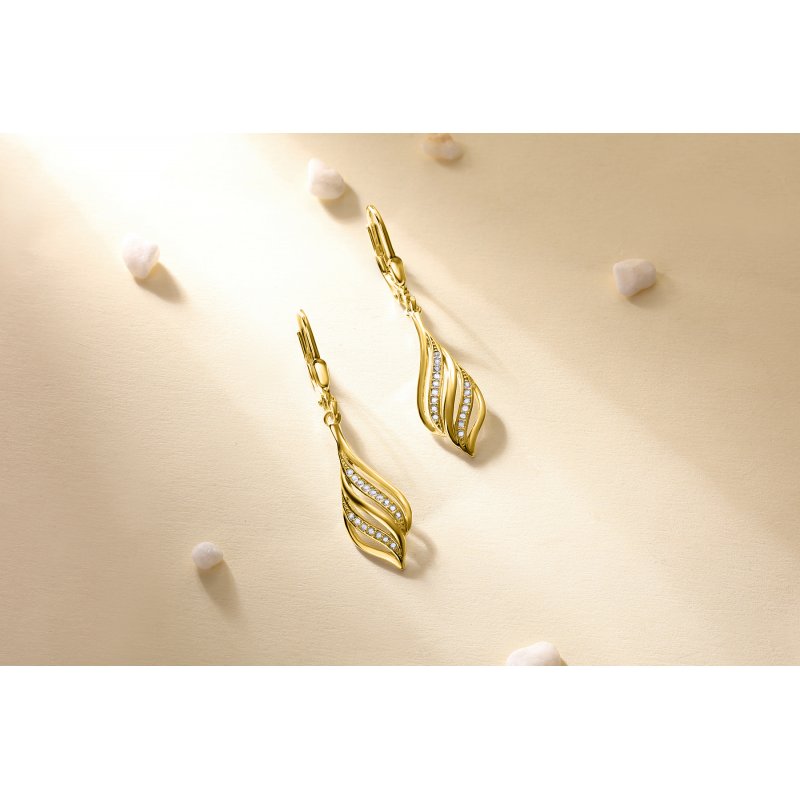 Srebrne kolczyki wiszące kolczyki srebro próba 925 pozłacane oryginalne