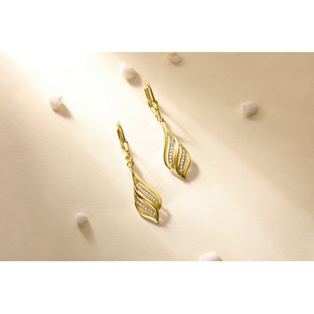 Srebrne kolczyki wiszące kolczyki srebro próba 925 pozłacane oryginalne