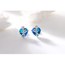 Kolczyki srebrne 925 rodowane swarovski serca
