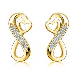 Kolczyki srebrne wkrętki nieskończoność kolczyki srebro pozłacane próba 925 sztyfty