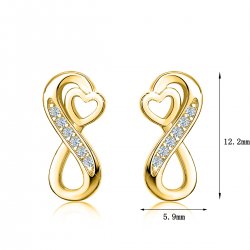 Kolczyki srebrne wkrętki nieskończoność kolczyki srebro pozłacane próba 925 sztyfty
