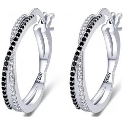 Kolczyki srebrne 925 koła kółka damskie cyrkonie kolczyki srebro rodowane