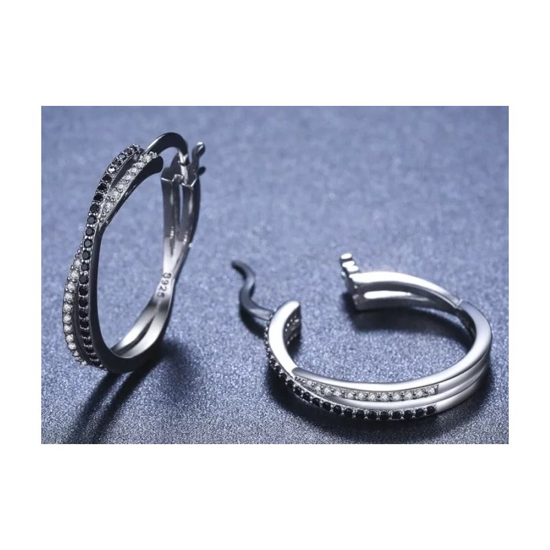 Kolczyki srebrne 925 koła kółka damskie cyrkonie kolczyki srebro rodowane