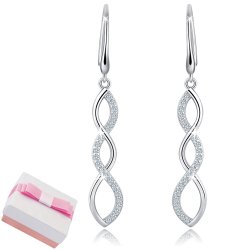 Długie srebrne kolczyki wiszące damskie rodowane kolczyki srebro próba 925