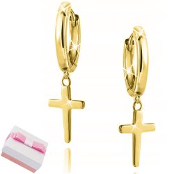 Srebrne kolczyki krzyże krzyżyki srebro 925 pozłacane wiszące