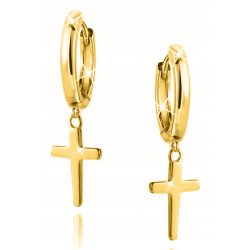 Srebrne kolczyki krzyże krzyżyki srebro 925 pozłacane wiszące