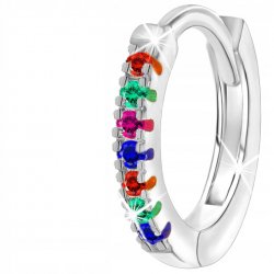 Srebrny kolczyk kółko 925 rodowany kolorowy
