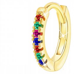 Srebrny kolczyk kółko srebro pozłacane 925 kolorowy