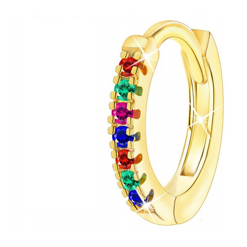 Srebrny kolczyk kółko srebro pozłacane 925 kolorowy