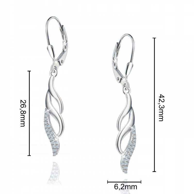 Srebrne kolczyki srebro długie wiszące kolczyki srebro rodowane oryginalne