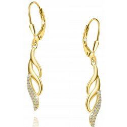 Srebrne kolczyki wiszące długie kolczyki damskie srebro próba 925 pozłacane