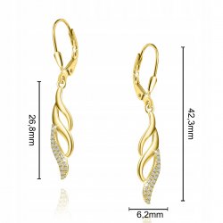 Srebrne kolczyki wiszące długie kolczyki damskie srebro próba 925 pozłacane