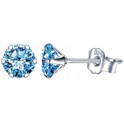 Srebrne kolczyki niebieskie sztyft