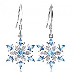 Srebrne kolczyki śnieżki wiszące rodowane kolczyki srebro próba 925