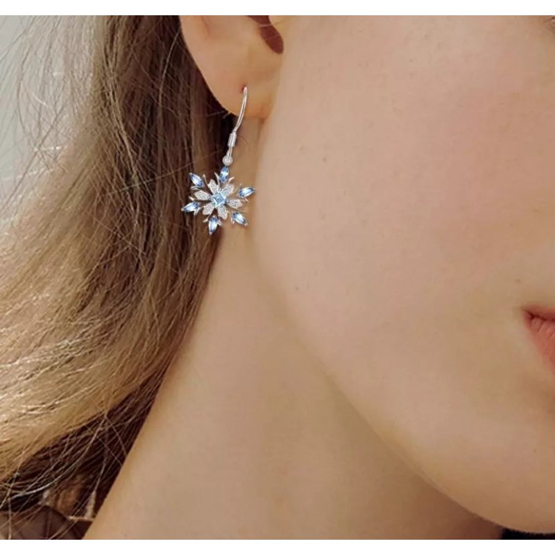 Srebrne kolczyki śnieżki wiszące rodowane kolczyki srebro próba 925