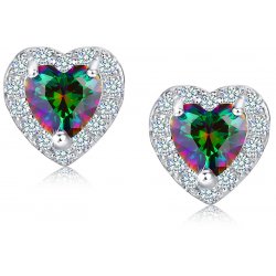 Piękne srebrne kolczyki srebro próba 925 serca wkrętki kolczyki sztyfty