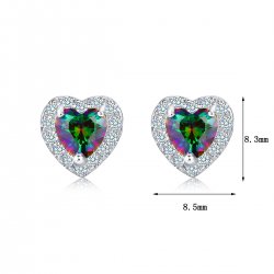 Piękne srebrne kolczyki srebro próba 925 serca wkrętki kolczyki sztyfty