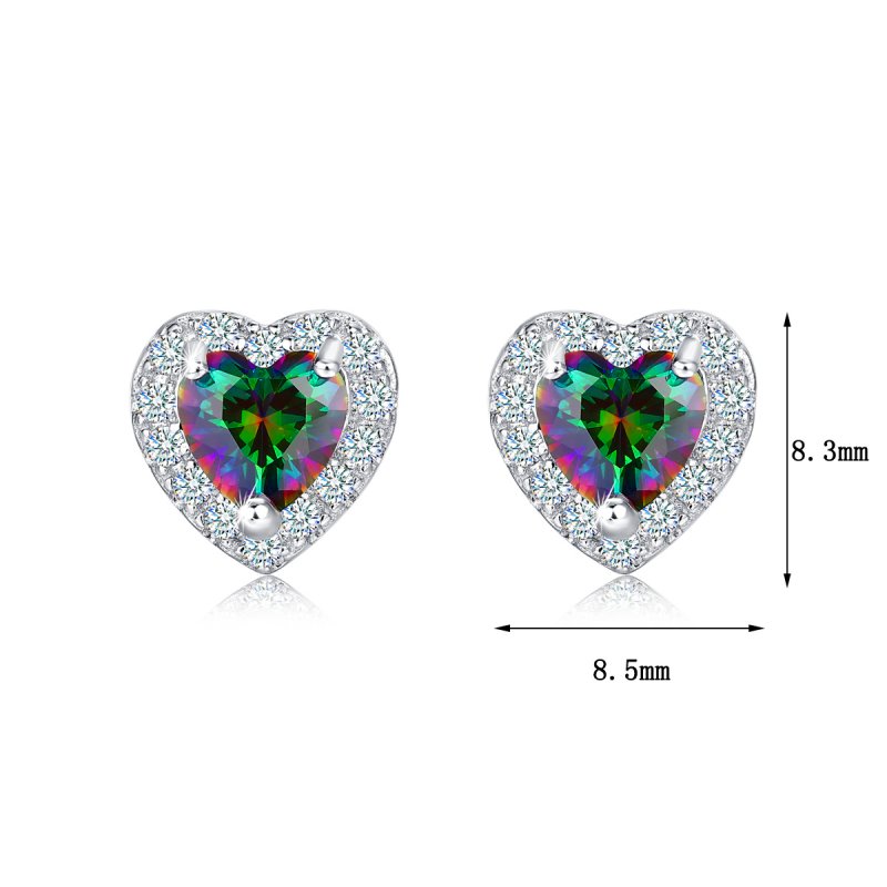 Piękne srebrne kolczyki srebro próba 925 serca wkrętki kolczyki sztyfty