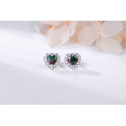 Piękne srebrne kolczyki srebro próba 925 serca wkrętki kolczyki sztyfty