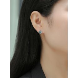 Piękne srebrne kolczyki srebro próba 925 serca wkrętki kolczyki sztyfty