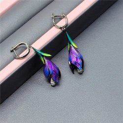 Kolczyki srebrne kwiatki angielskie wiszące długie kolczyki duże srebro