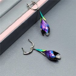 Kolczyki srebrne kwiatki angielskie wiszące długie kolczyki duże srebro