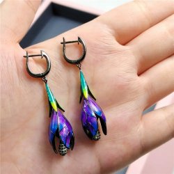 Kolczyki srebrne kwiatki angielskie wiszące długie kolczyki duże srebro