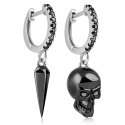 Kolczyki srebrne wiszące czarne czaszka goth kolczyki angielskie srebro