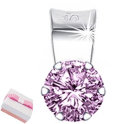 Wisiorek srebrny zawieszka 925 różowa cyrkonia 24h