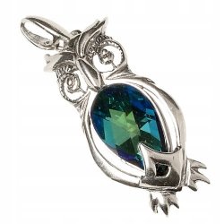 Piękny wisiorek srebrny pr óba 925 sówka zawieszka