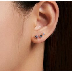 Srebrne kolczyki rodowane gwiazdki wkrętki sztyfty