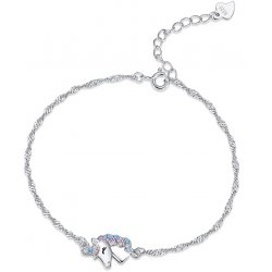 Bransoletka srebrna 925 rodowana jednorożec